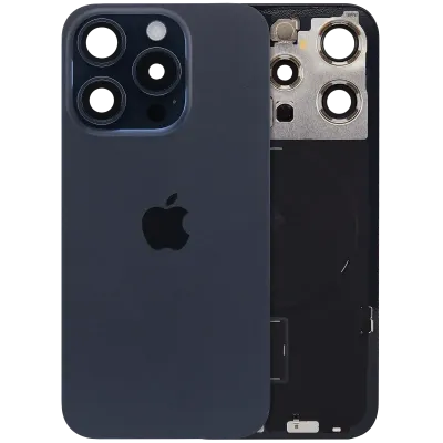 Back Glass with MagSafe Magnet & NFC & Flashlight Flex For iPhone 15 Pro (Genuine OEM) (Blue Titanium)
