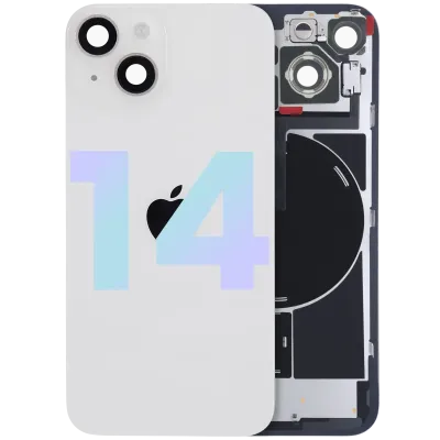 Back Glass with MagSafe Magnet & NFC & Flashlight Flex For iPhone 14 (Genuine OEM) (Starlight)