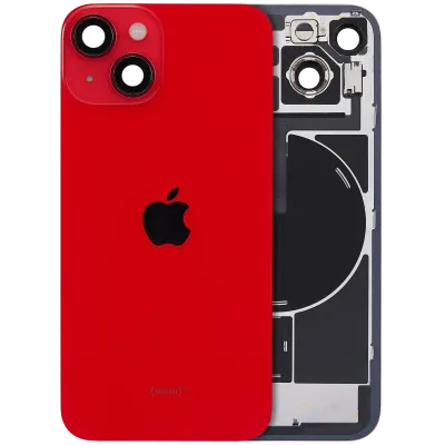 Back Glass with MagSafe Magnet & NFC & Flashlight Flex For iPhone 14 (Genuine OEM) (Red)