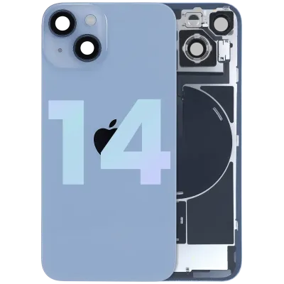 Back Glass with MagSafe Magnet & NFC & Flashlight Flex For iPhone 14 (Genuine OEM) (Blue)