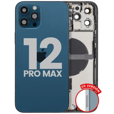 Back Housing W/ Small Parts For iPhone 12 Pro Max (EU / Global Version) (Used OEM Pull: Grade C) (Pacific Blue)