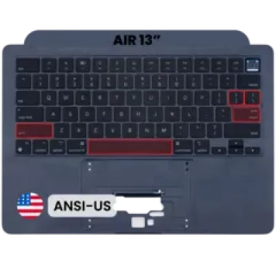 Топкейс із клавіатурою (ANSI US) для MacBook Air 13" A2681 (2022) (Used OEM Pull: Grade A) (Midnight)