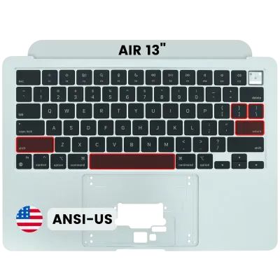 Top Case with Keyboard (ANSI US) For MacBook Air 13" A2681 (2022) (Used OEM Pull: Grade A) (Silver)