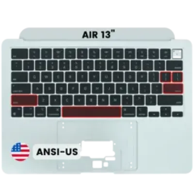 Топкейс із клавіатурою (ANSI US) для MacBook Air 13" A2681 (2022) (Used OEM Pull: Grade A) (сріблястий)