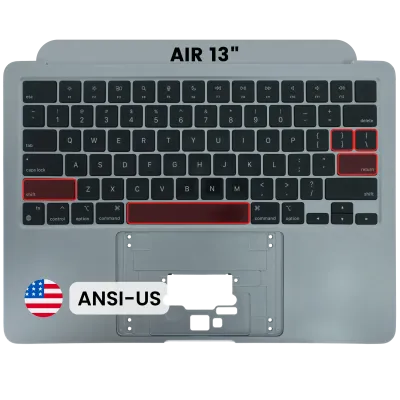 Топкейс із клавіатурою (ANSI US) для MacBook Air 13" A2681 (2022) (Used OEM Pull: Grade A) (Space Gray)
