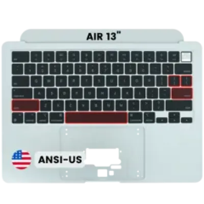 Топкейс із клавіатурою (ANSI US) для MacBook Air 13" A3240 (2025) (Used OEM Pull: Grade A) (сріблястий)