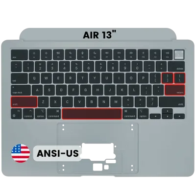 Топкейс із клавіатурою (ANSI US) для MacBook Air 13" A3113 (2024) (Used OEM Pull: Grade A) (сріблястий)