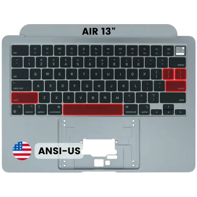 Top Case with Keyboard (ANSI US) For MacBook Air 13" A3113 (2024) (Used OEM Pull: Grade A) (Space Gray)