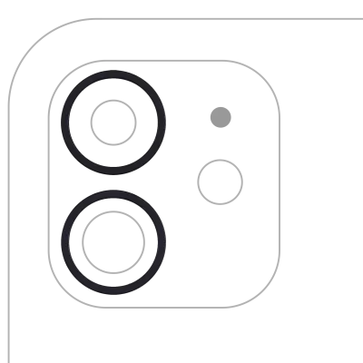 Back Camera Bezel Ring Only For iPhone 11 / 12 / 12 Mini  (2 Piece Set) (Black)