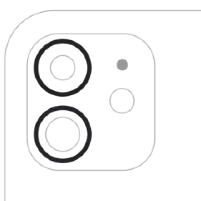 Рамка основної камери для iPhone 11 / 12 / 12 Mini (2 шт) (чорний)