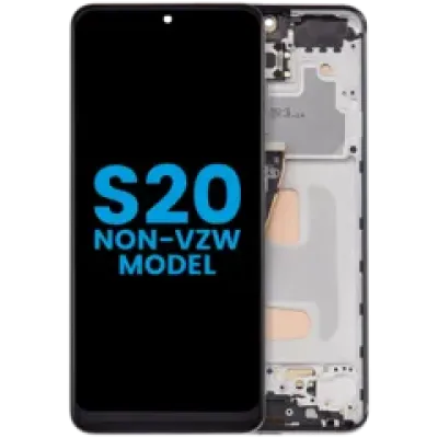 Дисплейний модуль (LCD) з рамкою для Samsung Galaxy S20 (без рамки Verizon 5G UW) (Aftermarket: Incell) (Cosmic Black)
