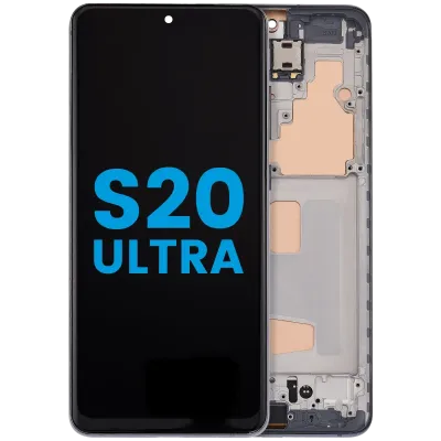 Дисплейний модуль з рамкою (без датчика відбитків) для Samsung Galaxy S20 Ultra 5G (Aftermarket: Incell) (Cosmic Gray)