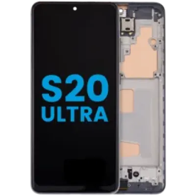 Дисплейний модуль з рамкою (без датчика відбитків) для Samsung Galaxy S20 Ultra 5G (Aftermarket: Incell) (Cosmic Gray)
