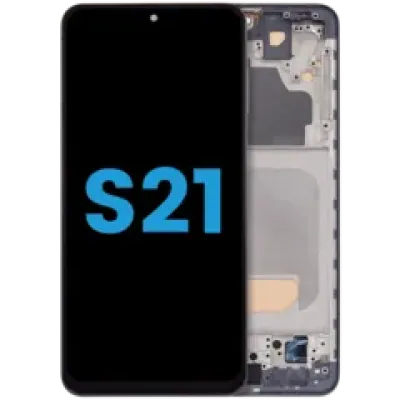 Дисплейний модуль з рамкою (без датчика відбитків) для Samsung Galaxy S21 5G (Aftermarket: Incell) (Phantom Gray)