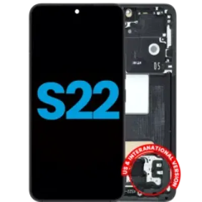Дисплейний модуль з рамкою (без датчика відбитків) для Samsung Galaxy S22 5G (Aftermarket: Incell) (Phantom Black)