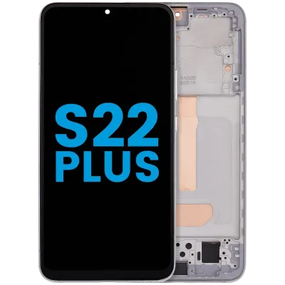 Дисплейний модуль з рамкою (без датчика відбитків) для Samsung Galaxy S22 Plus 5G (Aftermarket: Incell) (білий)