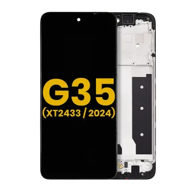 Дисплейний модуль (LCD) з рамкою для Motorola Moto G35 5G (XT2433 / 2024) (Refurbished) (Усі кольори)