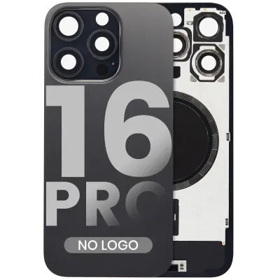 Заднє скло з магнітом MagSafe для iPhone 16 Pro (No Logo) (Aftermarket) (Black Titanium)