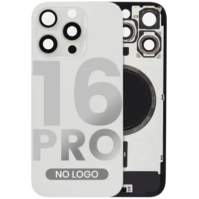 Заднє скло з магнітом MagSafe для iPhone 16 Pro (No Logo) (Aftermarket) (White Titanium)