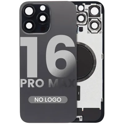 Back Glass w/ MagSafe Magnet For iPhone 16 Pro Max (No Logo) (Aftermarket) (Black Titanium)