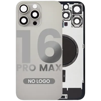 Back Glass w/ MagSafe Magnet For iPhone 16 Pro Max (No Logo) (Aftermarket) (Natural Titanium)
