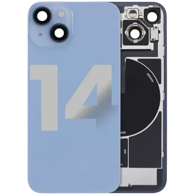 Заднє скло з магнітом MagSafe, NFC і шлейфом спалаху для iPhone 14 (Used OEM Pull: Grade A) (синій)
