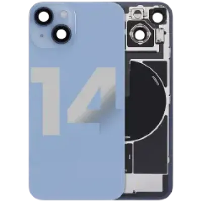 Заднє скло з магнітом MagSafe, NFC і шлейфом спалаху для iPhone 14 (Used OEM Pull: Grade A) (синій)