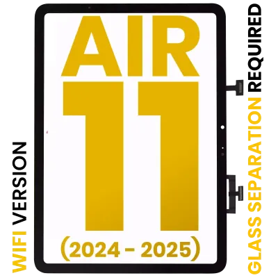 Digitizer For iPad Air 11" (2024 / 2025 / 2026) (OCA Pre-Installed & Glass Separation Required) (Premium) (WiFi Only) (Black)