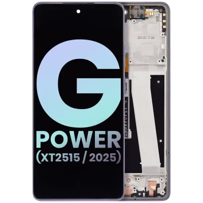 LCD Assembly With Frame For Motorola Moto G Power (XT2515 / 2025) (Genuine OEM) (Slate Gray)