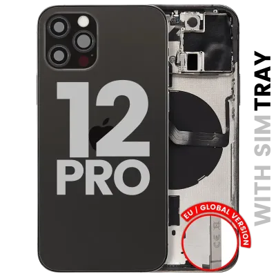 Back Housing W/ Small Parts For iPhone 12 Pro (EU / Global Version) (Used OEM Pull: Grade B) (Graphite)