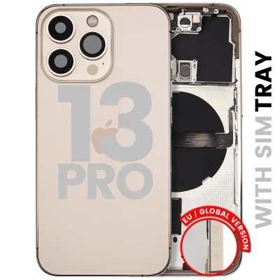 Back Housing W/ Small Parts For iPhone 13 Pro (EU / Global Version) (Used OEM Pull: Grade C) (Gold)