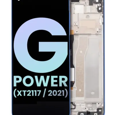 LCD Assembly With Frame For Motorola Moto G Power (XT2117 / 2021) (Genuine OEM) (Blue)