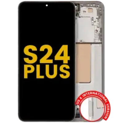 Дисплейний модуль (OLED) з рамкою для Samsung Galaxy S24 Plus 5G (US & International Version) (Refurbished) (Amber Yellow)
