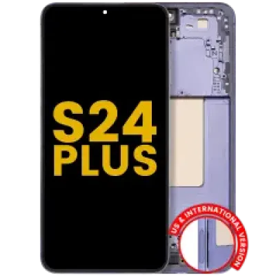 Дисплейний модуль (OLED) з рамкою для Samsung Galaxy S24 Plus 5G (US & International Version) (Refurbished) (Cobalt Violet)