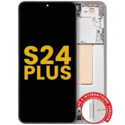 Дисплейний модуль (OLED) з рамкою для Samsung Galaxy S24 Plus 5G (US & International Version) (Refurbished) (Marble Grey)