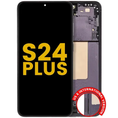 Дисплейний модуль (OLED) з рамкою для Samsung Galaxy S24 Plus 5G (US & International Version) (Refurbished) (Onyx Black)