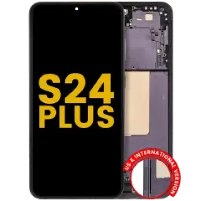 Дисплейний модуль (OLED) з рамкою для Samsung Galaxy S24 Plus 5G (US & International Version) (Refurbished) (Onyx Black)
