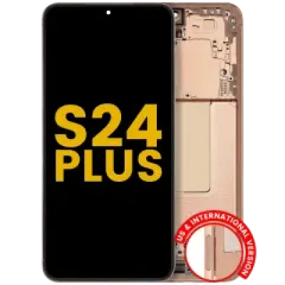 Дисплейний модуль (OLED) з рамкою для Samsung Galaxy S24 Plus 5G (US & International Version) (Refurbished) (Sandstone Orange)