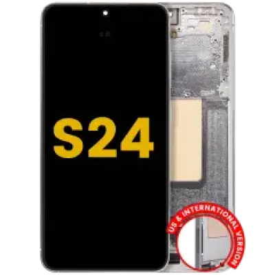 Дисплейний модуль (OLED) з рамкою для Samsung Galaxy S24 5G (US & International Version) (Refurbished) (Marble Grey)