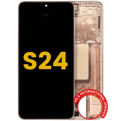 OLED Assembly With Frame For Samsung Galaxy S24 5G (US & International Version) (Refurbished) (Sandstone Orange)