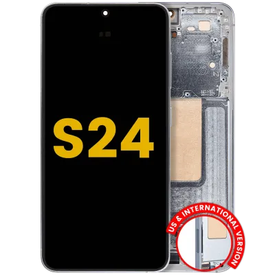 Дисплейний модуль (OLED) з рамкою для Samsung Galaxy S24 5G (US & International Version) (Refurbished) (Sapphire Blue)