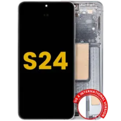 Дисплейний модуль (OLED) з рамкою для Samsung Galaxy S24 5G (US & International Version) (Refurbished) (Sapphire Blue)