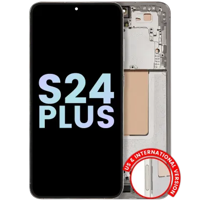 Дисплейний модуль (OLED) з рамкою для Samsung Galaxy S24 Plus 5G (US & International Version) (Service Pack) (Amber Yellow)