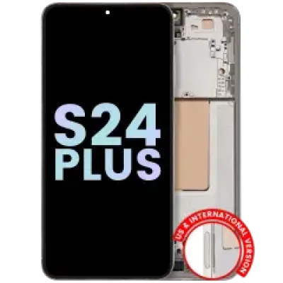 Дисплейний модуль (OLED) з рамкою для Samsung Galaxy S24 Plus 5G (US & International Version) (Service Pack) (Amber Yellow)