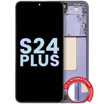 Дисплейний модуль (OLED) з рамкою для Samsung Galaxy S24 Plus 5G (US & International Version) (Service Pack) (Cobalt Violet)