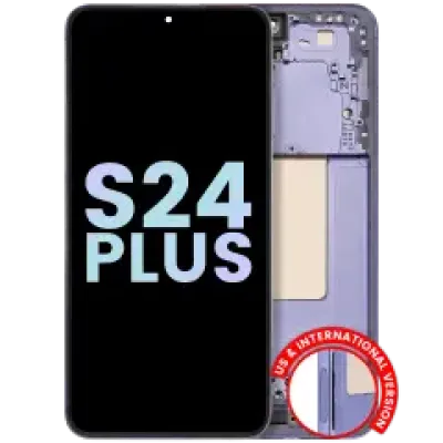 Дисплейний модуль (OLED) з рамкою для Samsung Galaxy S24 Plus 5G (US & International Version) (Service Pack) (Cobalt Violet)