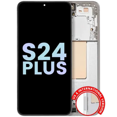 Дисплейний модуль (OLED) з рамкою для Samsung Galaxy S24 Plus 5G (US & International Version) (Service Pack) (Marble Grey)