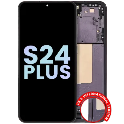 Дисплейний модуль (OLED) з рамкою для Samsung Galaxy S24 Plus 5G (US & International Version) (Service Pack) (Onyx Black)
