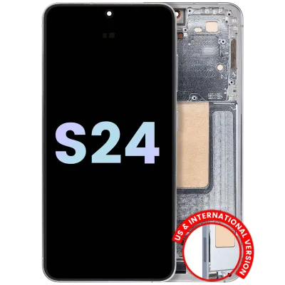 Дисплейний модуль (OLED) з рамкою для Samsung Galaxy S24 5G (US & International Version) (Service Pack) (Sapphire Blue)