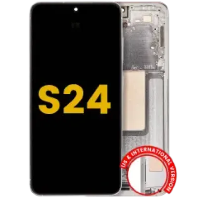 Дисплейний модуль (OLED) з рамкою для Samsung Galaxy S24 5G (US & International Version) (Refurbished) (Amber Yellow)